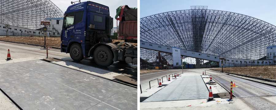 济宁矿业集团港口两个200吨电子汽车衡安装完成鲁南衡器电子汽车衡生产厂家